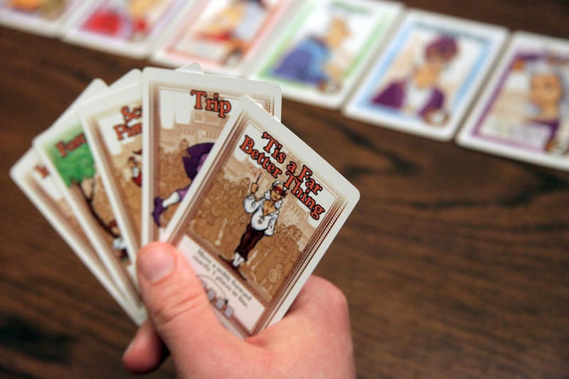 Guillotine summary icons. The end game, Board games, Key details